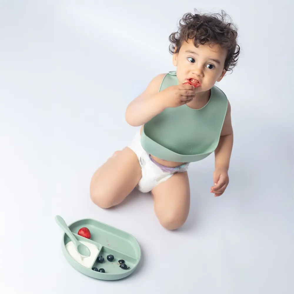 YUMMY Coffret Repas Silicone 6M+ - Vert Pastel – Image 2